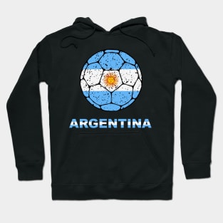 Argentina Soccer- Argentinian Football Distressed Soccer Ball Hoodie